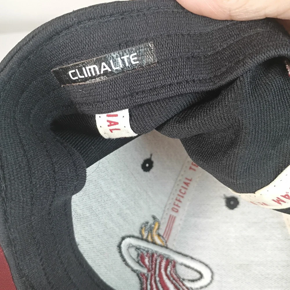 Adidas Miami Heat Hat Mens L/XL Black White Climalite NBA Basketball Fitted Cap